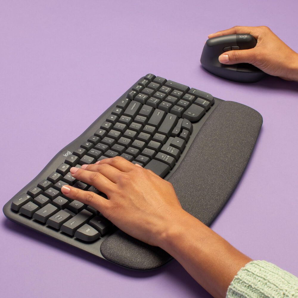 Logitech Ergo Wave Keys and Lift Combo in Graphite, , large