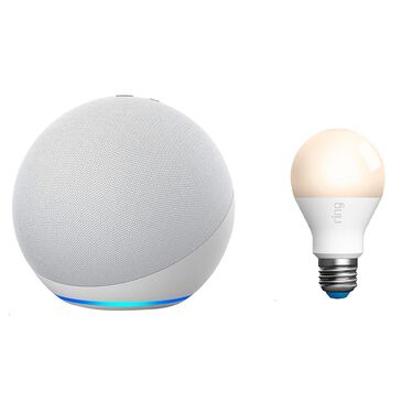 HP Echo 4th Gen in Glacier White + Ring A19 Smart Bulb, , large