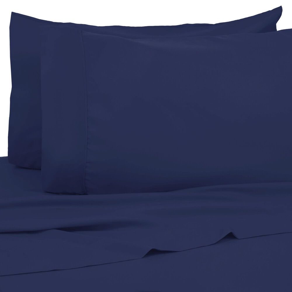 Trade Linker 4-Piece Full Dorm Room 200 Thread Count Sheet Set in Navy, , large
