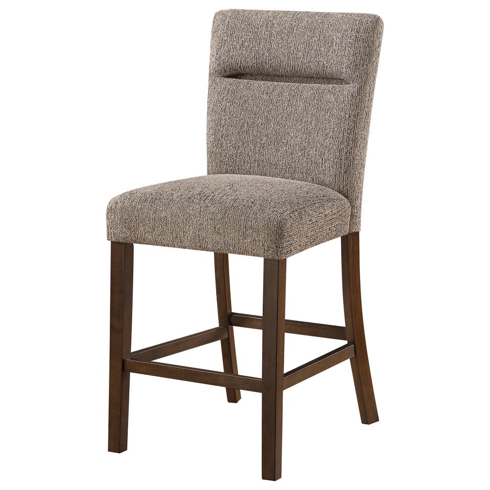 Modern Market Bar Stool with Dark Brown Fabric Seat, , large