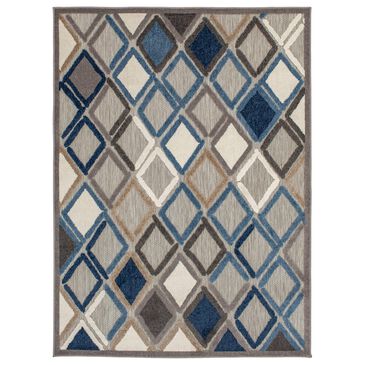 Central Oriental Fontana Parlan 7"10" x 10"10" Gray and Blue Area Rug, , large