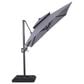 Furniture of America Kiran 8" Crank Lift Double Top Square Patio Umbrella with Base in Gray, , large