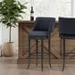 Armen Living Torres Bar Height Stool with Night Life Blue Upholstery in Antique Pewter, , large