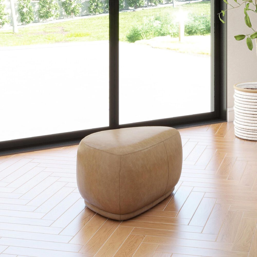 Jennifer Taylor Home Pebble 26" Cocktail Ottoman in Tuscan Tan Brown, , large