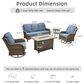 HOMLUX 5-Piece Patio Set in Denim Blue, , large