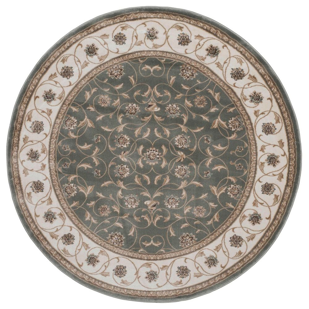 Radici USA Pisa 3743 Light Green 5"3" Round Area Rug, , large