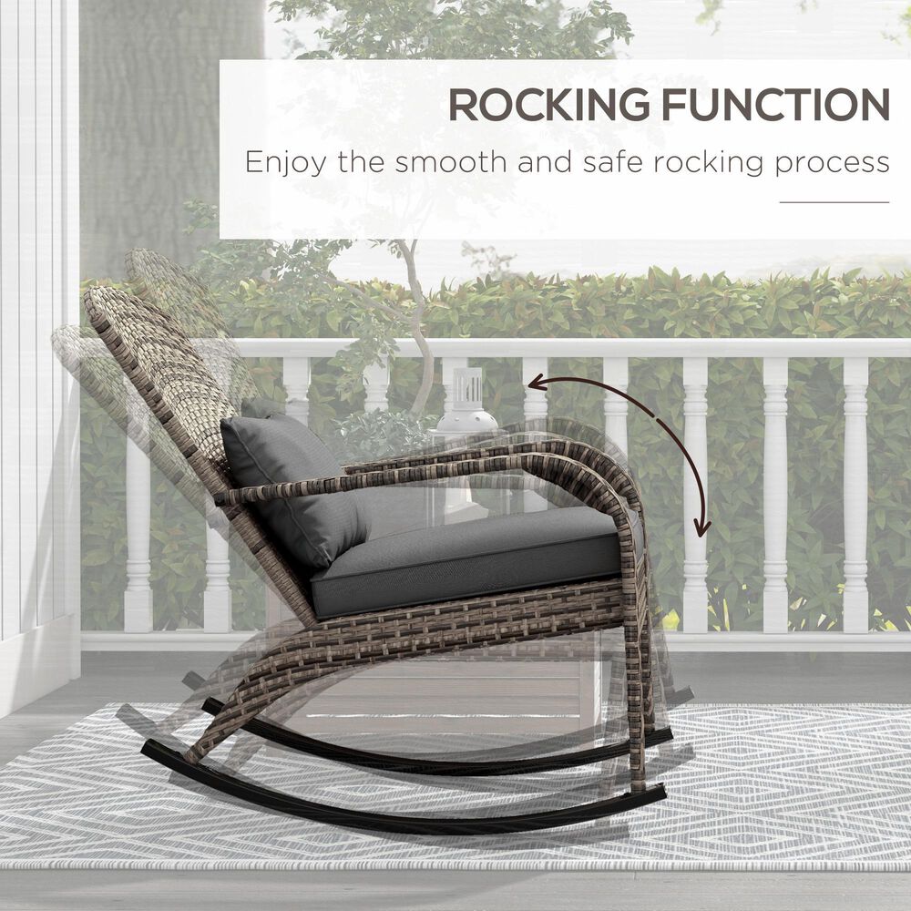 Hearth and Haven Outdoor Adirondack Rocking Chair in Gray, , large