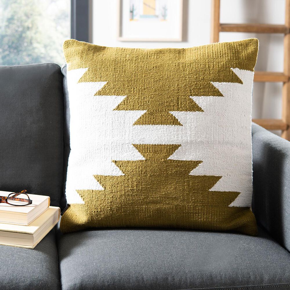 Safavieh Haleigh 20"x20" Pillow in Beige/Green, , large