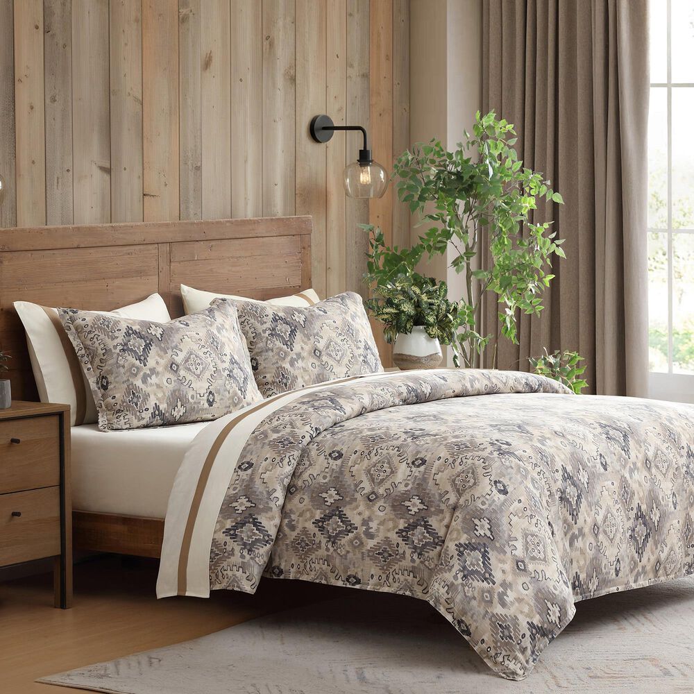 HiEnd Accents Velazquez 3-Piece King/California King Duvet Cover Set in Taupe, Tan and Gray, , large