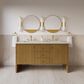 James Martin Hudson 60" Double Bathroom Vanity in Honey Oak with 3 cm Siberian Silestone Top and Rectangular Sinks, , large