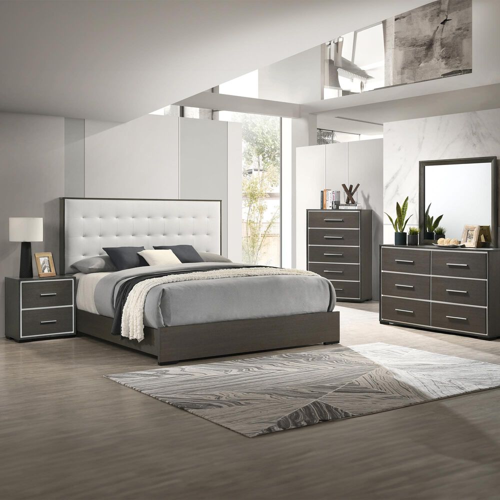 Crown Mark Sharpe Nightstand in Gray Brown, , large