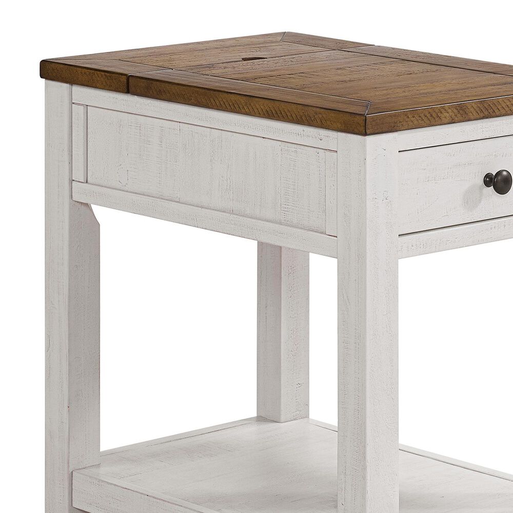 Forma &amp; Co Napa Chairside Table in White and Natural, , large