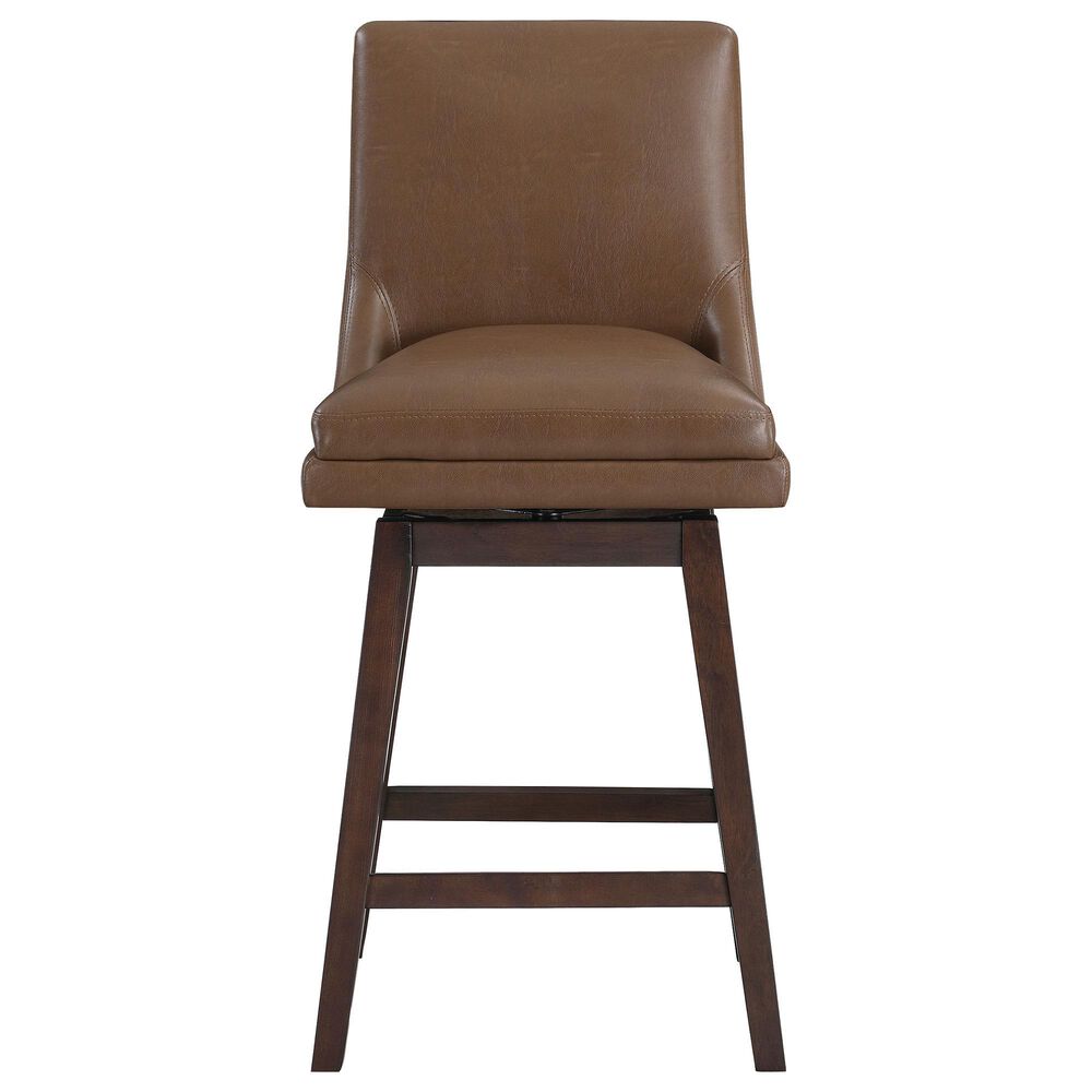 OSP Home Allingham 26&quot; Swivel Counter Stool with Molasses Cushion in Dark Walnut, , large