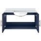 Lexora Home Geneva 36" Single Bathroom Vanity in Navy Blue with 2 cm White Quartz Top and Rectangular Sink, , large