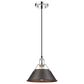 Golden Lighting Orwell 1-Light Medium Pendant with Rubbed Bronze Shade in Chrome, , large