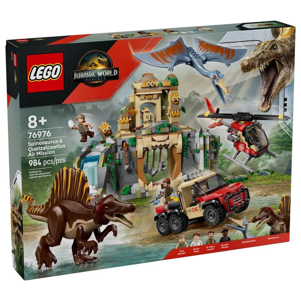 LEGO Jurassic World - Spinosaurus with Quetzalcoatlus Air Mission Building Set in Pearl Gold, Olive Green and Dark Orange, , large