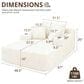 HOMLUX Stationary Chaise Lounge Sofa with Corduroy Upholstery in Beige, , large