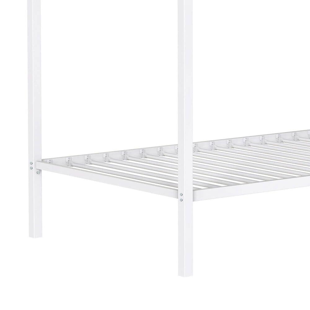 Pacific Landing Alevera Twin Over Twin Bunk Bed with Ladder in Matte White, , large