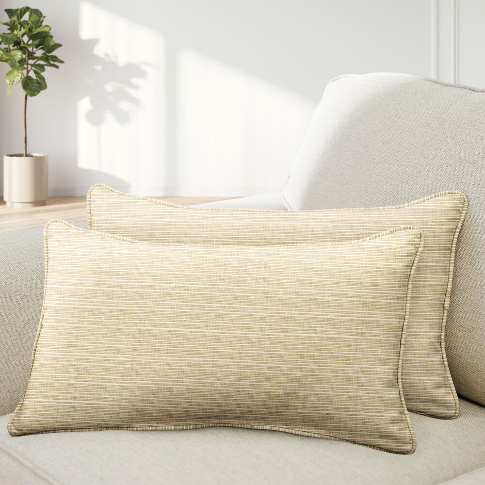 Sorra Home Sunbrella 16" x 26" Pillow in Dupione Sand (Set of 2), , large