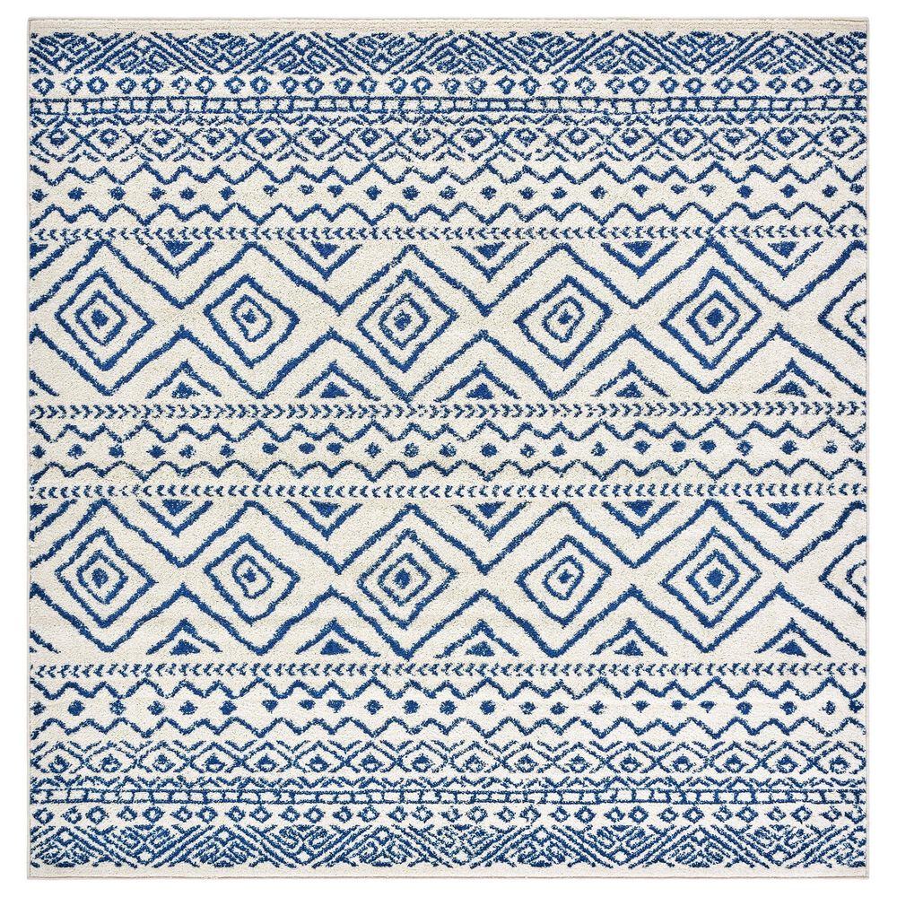 Safavieh Tulum 6"7" Square Ivory and Navy Area Rug, , large