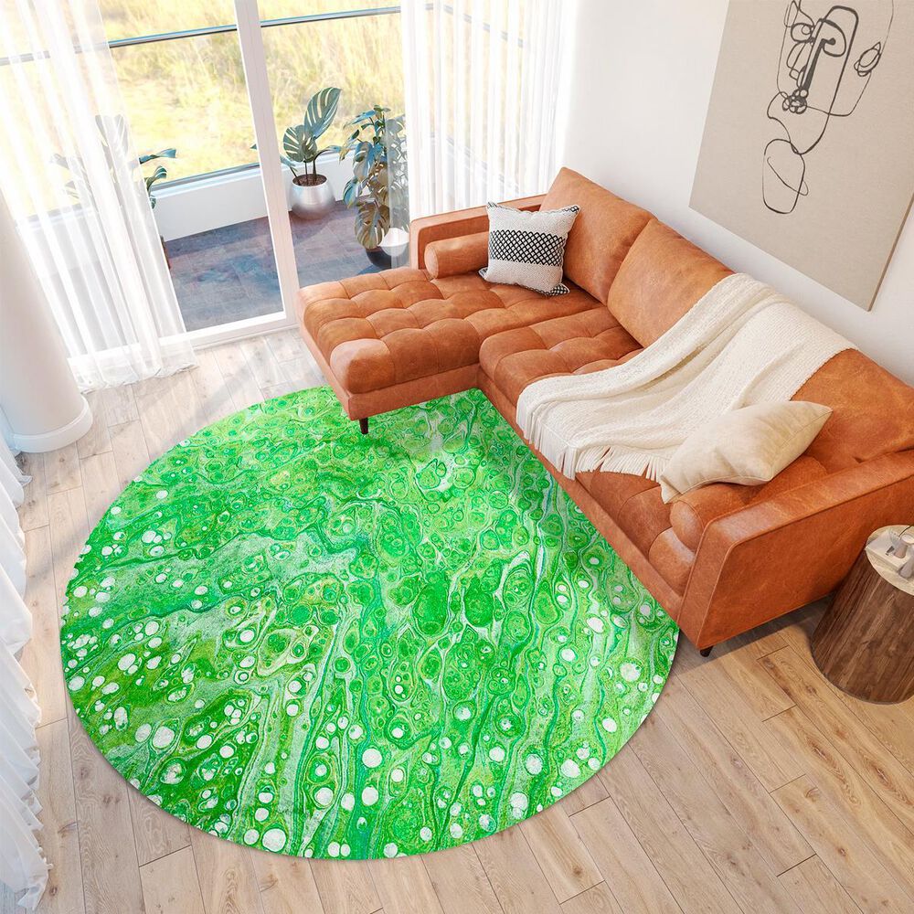 Dalyn Rug Company Kikiamo Lime-In 8&#39; Round Area Rug, , large