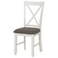 Linon Home Decor Jane Side Chair with Taupe Cushion in Vanilla White, , large