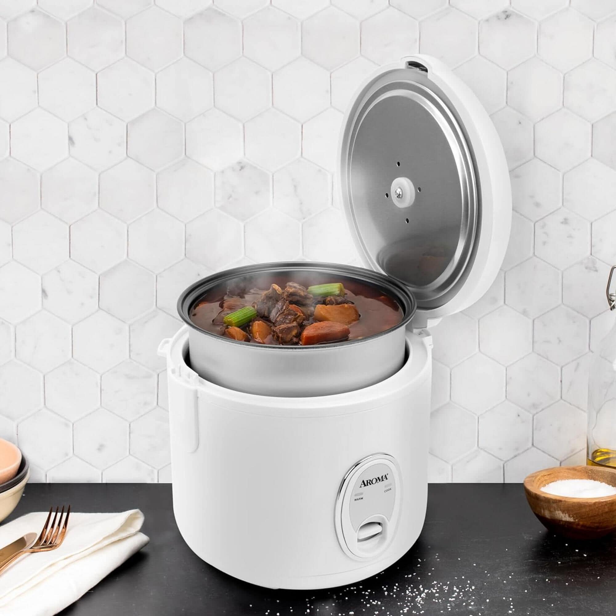 Aroma 8-Cup Rice Cooker and Food Steamer | Nebraska Furniture Mart