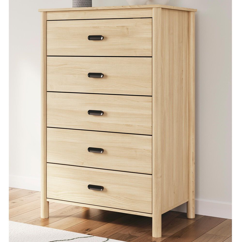 Ashley Cabinella 5-Drawer Chest in Tan, , large
