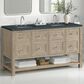 James Martin Vanities Breckenridge 60" Double Bathroom Vanity in Whitewashed Oak with 3 cm Charcoal Soapstone Quartz Top and Rectangular Sinks, , large