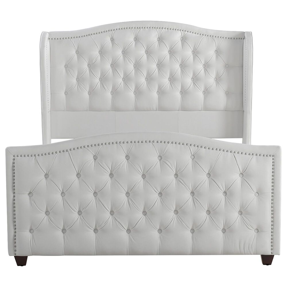 Jennifer Taylor Home Marcella Queen Upholstered Bed in Bright White NFM
