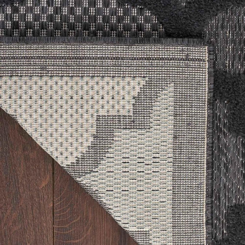Nourison Easy Care 2&#39; x 4&#39; Charcoal and Black Indoor/Outdoor Area Rug, , large