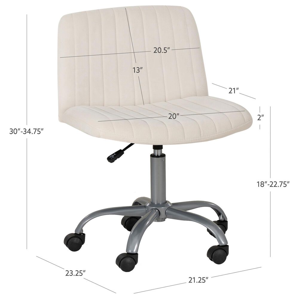 Linon Home Decor Stratton Office Chair in Off White, , large
