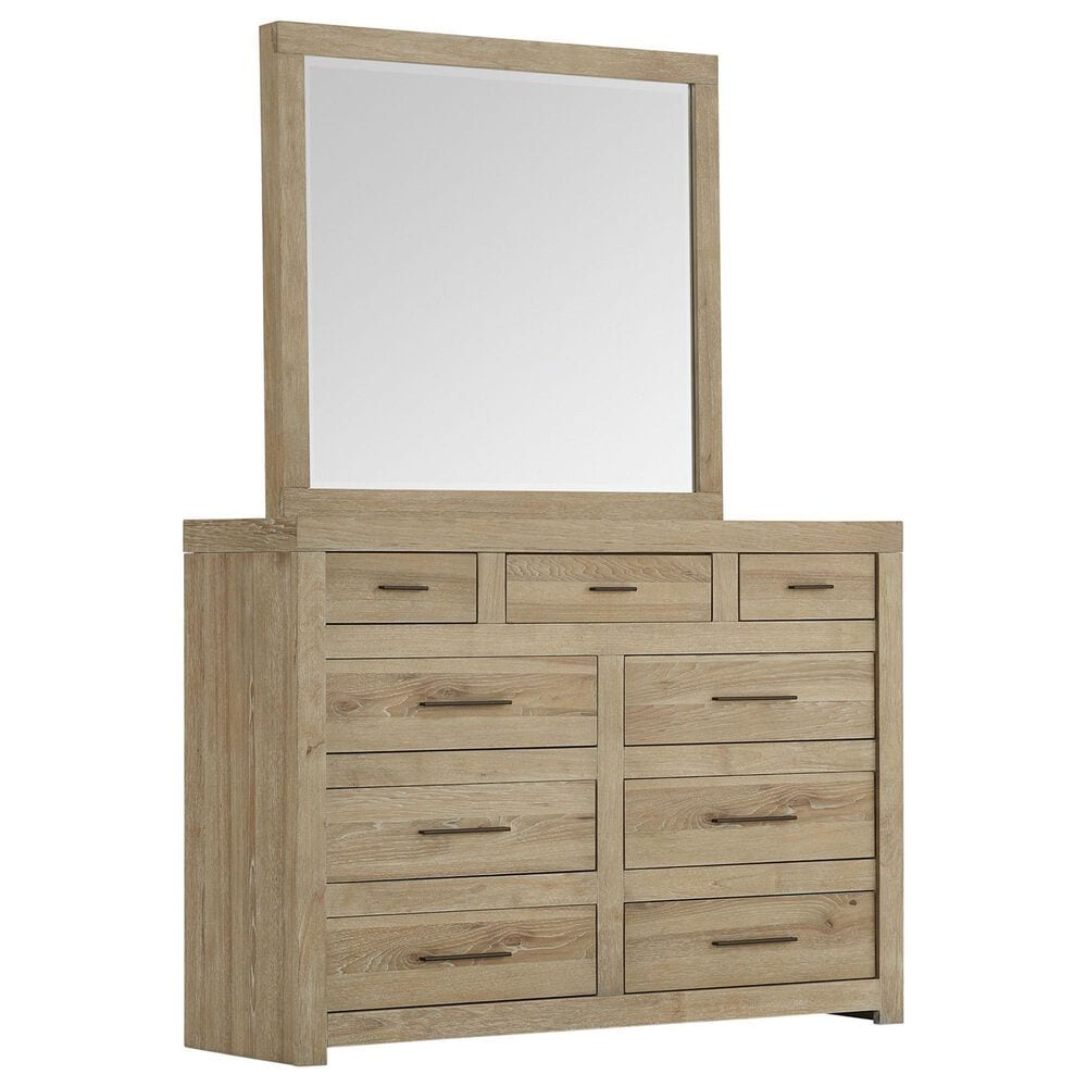 Riva Ridge Modern Loft Chesser and Mirror in Khaki, , large
