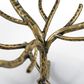 Furniture of America Lalia Side Table with Tempered Glass Top and Tree Branch Base in Matte Gold, , large