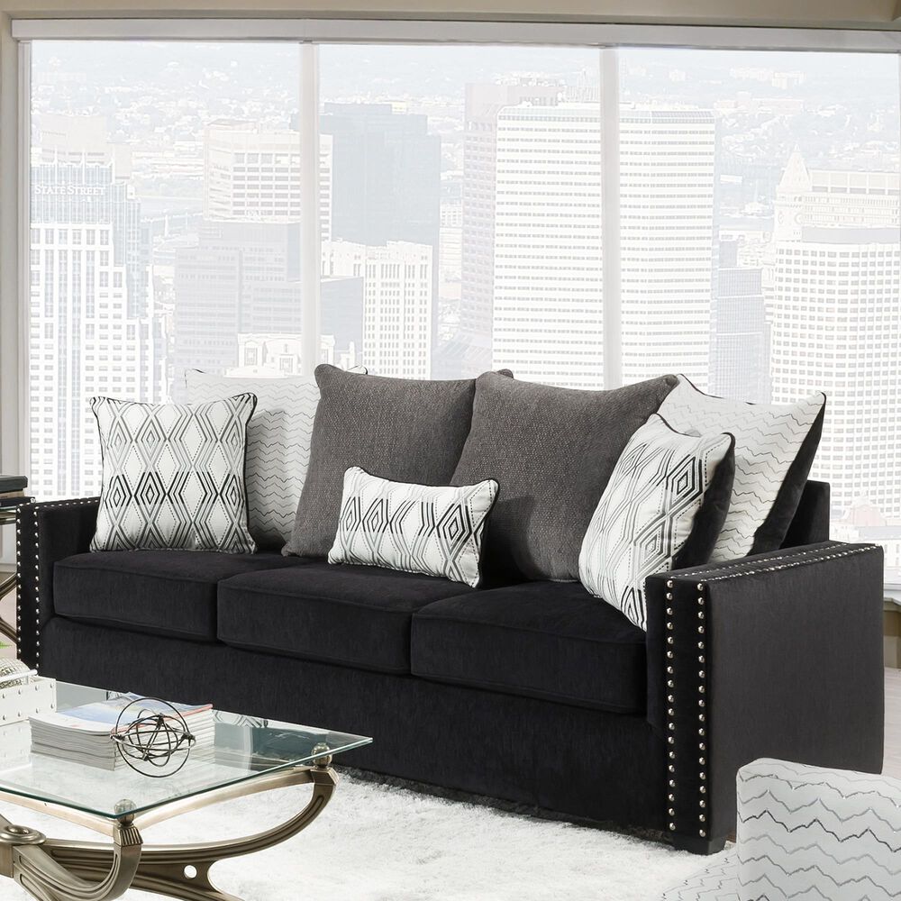 Inspirations Vogue Sofa in Ebony Black, , large