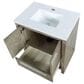 Lexora Home Lafarre 30" Single Bathroom Vanity in Rustic Acacia with 2 cm White Quartz Top and Rectangular Sink, , large