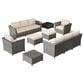 HOMLUX 12-Piece Patio Conversation Set in Coarse Beige, , large