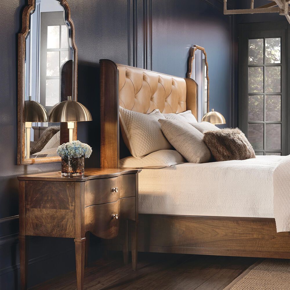 Hooker Furniture Archives King/California King Upholstered Headboard in Classic Walnut, , large