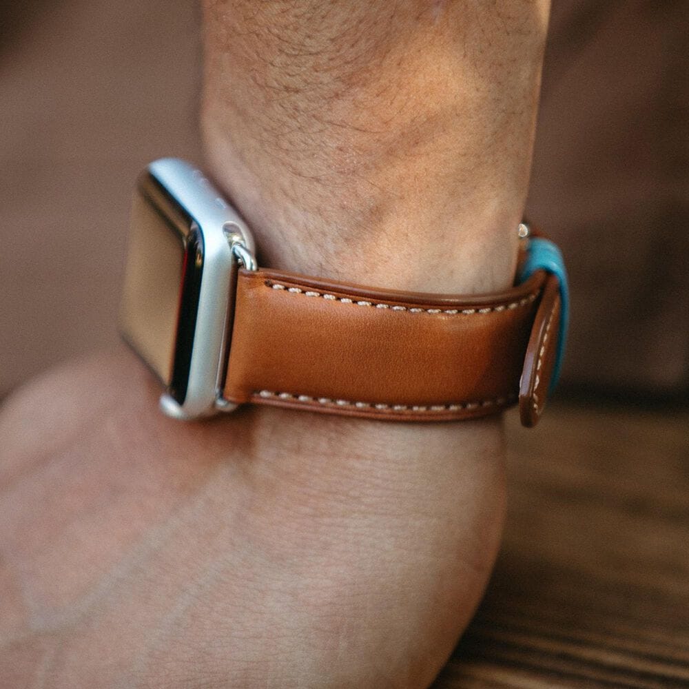 Bluebonnet Cases Band Leather for Apple Watch in Saddle Tan, , large