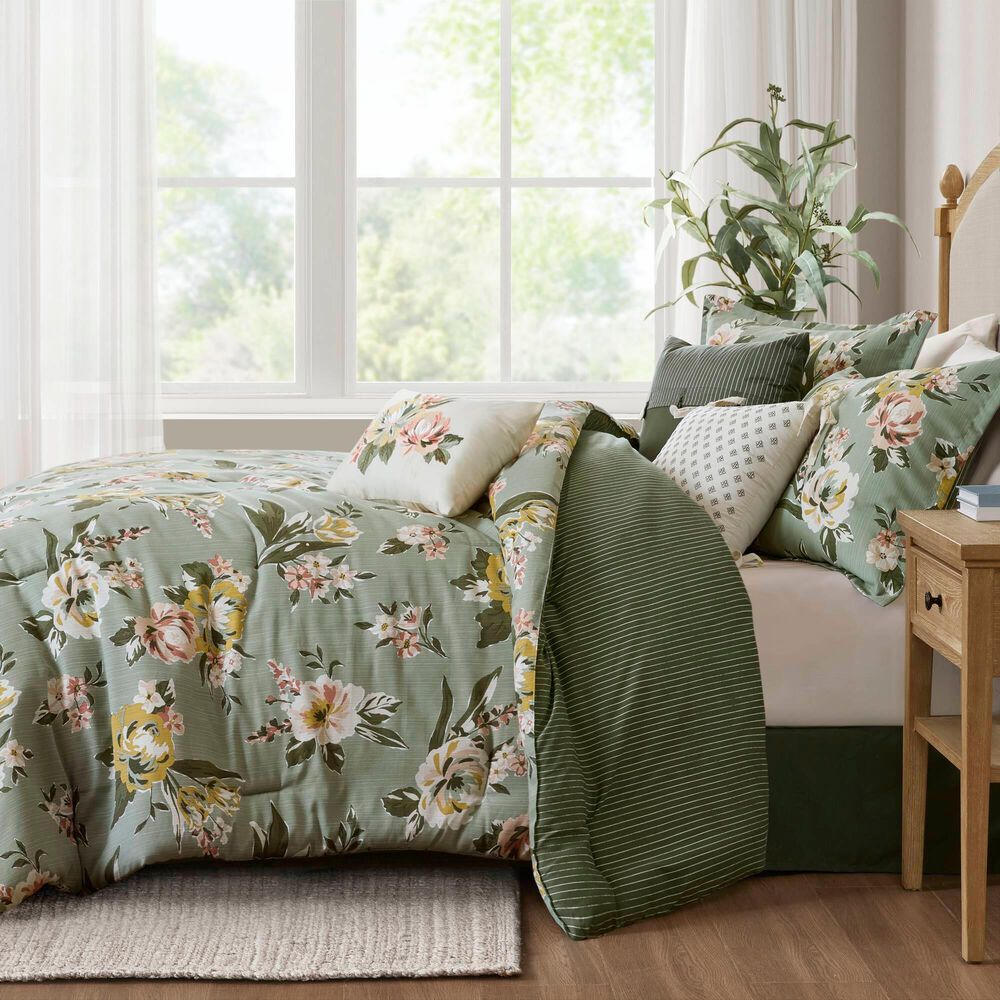 Hampton Park Salara 7-Piece King Comforter Set in Green, , large