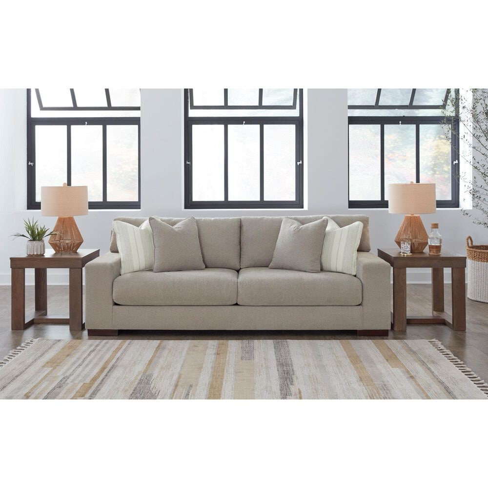 Ashley Maggie Stationary Sofa in Flax, , large