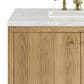 James Martin Vanities Hudson 36" Single Bathroom Vanity in Light Natural Oak with 3 cm Arctic Fall Solid Surface Top and Rectangular Sink, , large