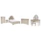Ashley Realyn 5-Piece Queen Upholstered Bed Set in Chipped White, , large