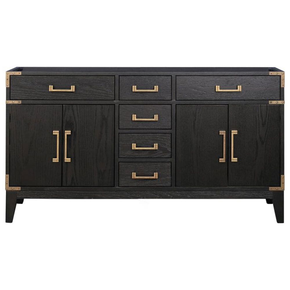 Lexora Home Laurel 60&quot; Double Bathroom Vanity in Black Oak with White Cultured Marble Top and Rectangular Sinks, , large