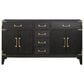 Lexora Home Laurel 60" Double Bathroom Vanity in Black Oak with White Cultured Marble Top and Rectangular Sinks, , large