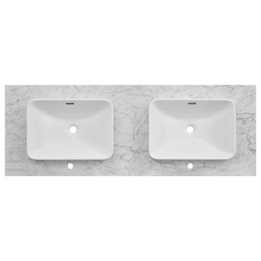 Greentouch Riven 60" Double Bathroom Vanity in Dusk Blue with 3 cm