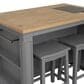 Linon Home Decor Posie Kitchen Island with 2 Stools in Grey, Natural and Black, , large