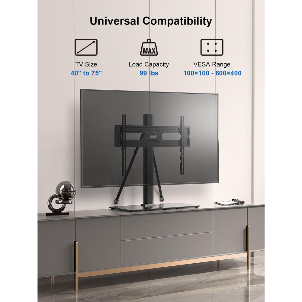 ErgoAV Tabletop Stand with Swivel for 40" - 75" TVs in Black, , large