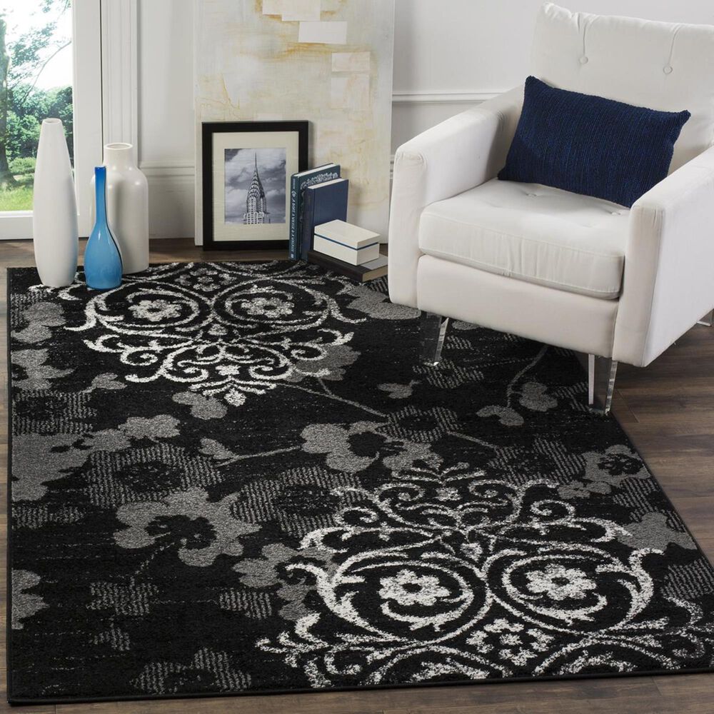 Safavieh Adirondack ADR114A-5 5&#39;1&quot; x 7&#39;6&quot; Black/Silver Area Rug, , large