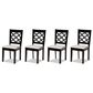 Baxton Studio Peter Side Chair with Grey Cushion in Dark Brown (Set of 4), , large